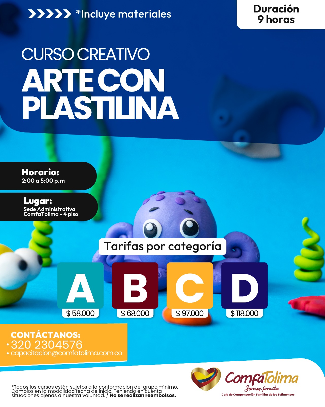 CURSO CREATIVO DE ARTE CON PLASTILINA (NIÑOS/AS DE 8 A 11 AÑOS)